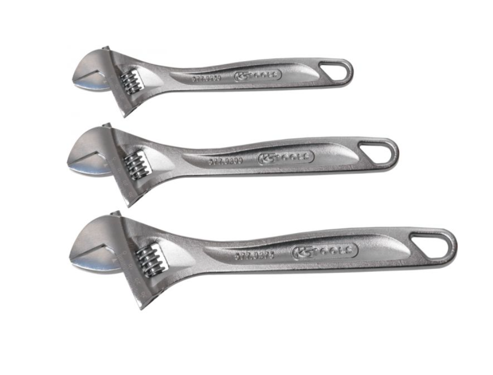Lot De 3 Clés à Molette Draper Redline - Acier Carbone Trempé, Chromées, Tailles Différentes