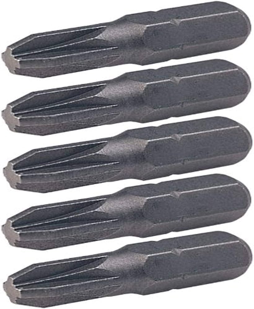 Embouts De Vissage POZIDRIV PZ3 - Boîte De 5, Longueur 25 Mm, Acier Spécial | Pour Visseuse Ou Manuel, Profil 1/4''